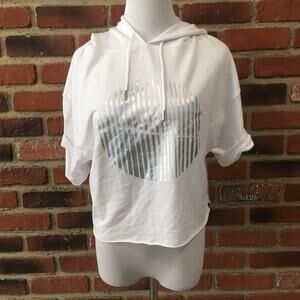 X by Gottex Cropped White Hoodie sz S